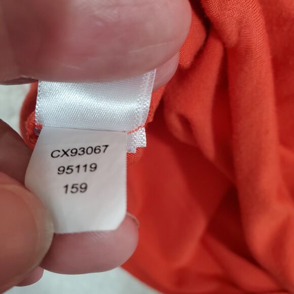 Cable & Gauge Peachy Orange Soft Sleeveless Button Front Tie Waist Shirt Size L - Picture 6 of 8